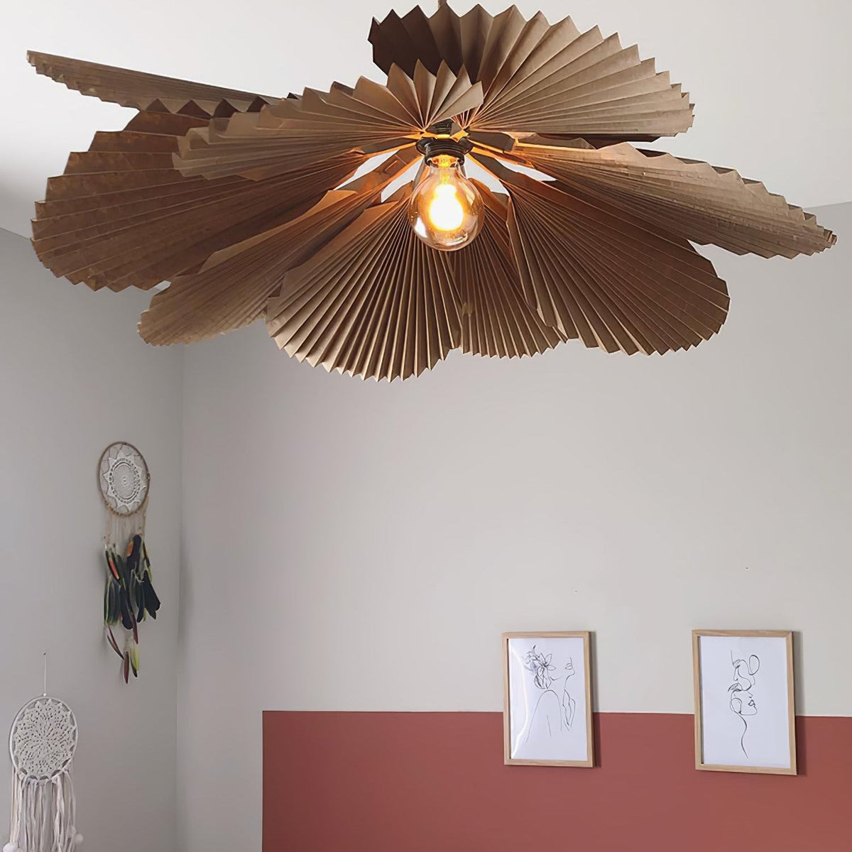 Faldenden Paper Pendant Light-Moonnatur