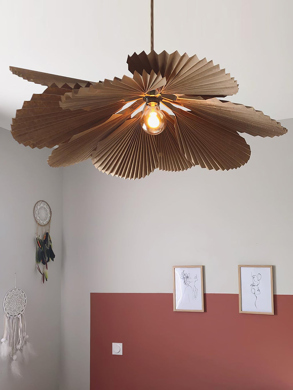Olvenora Paper Pendant Light-Moonnatur