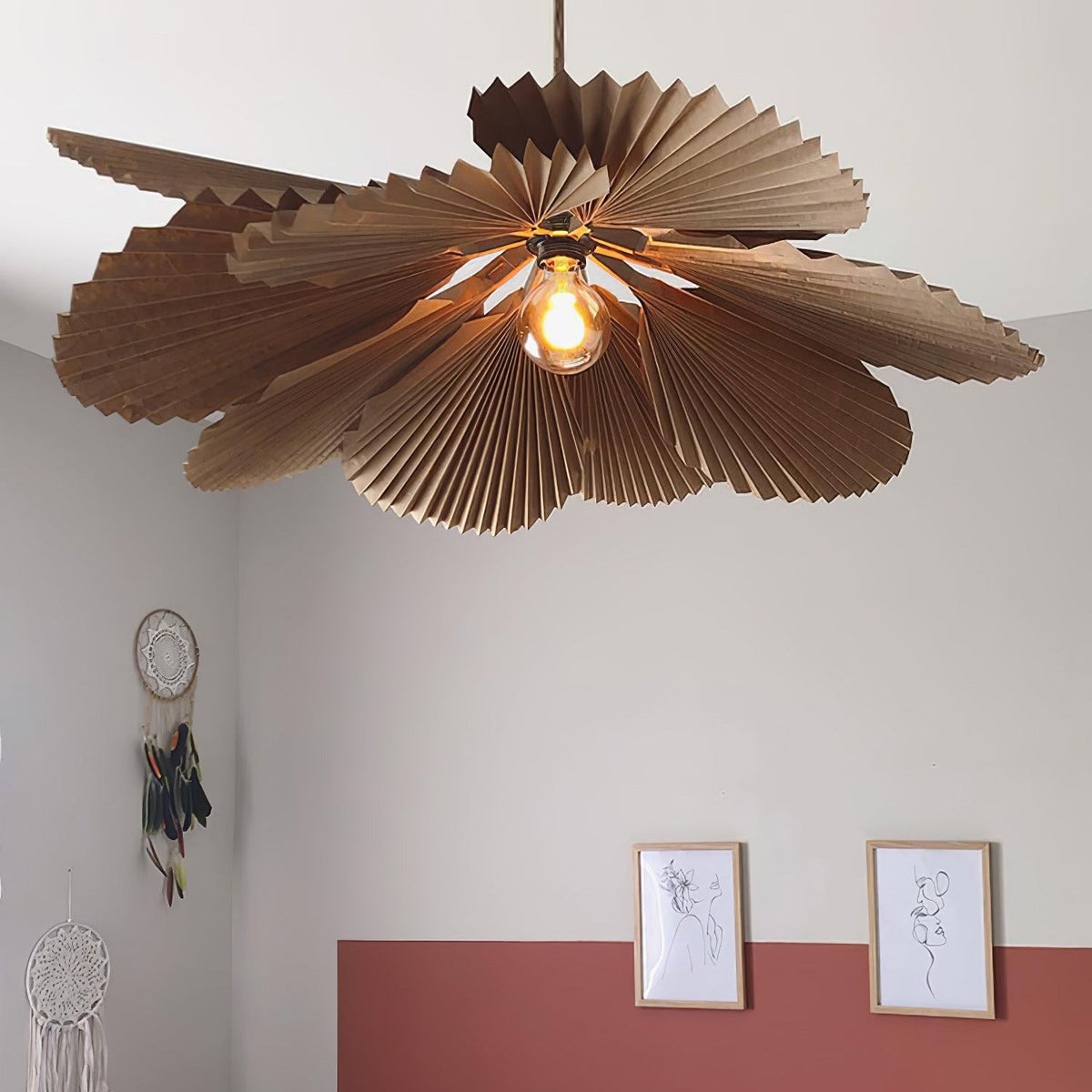 Faldenden Paper Pendant Light-Moonnatur