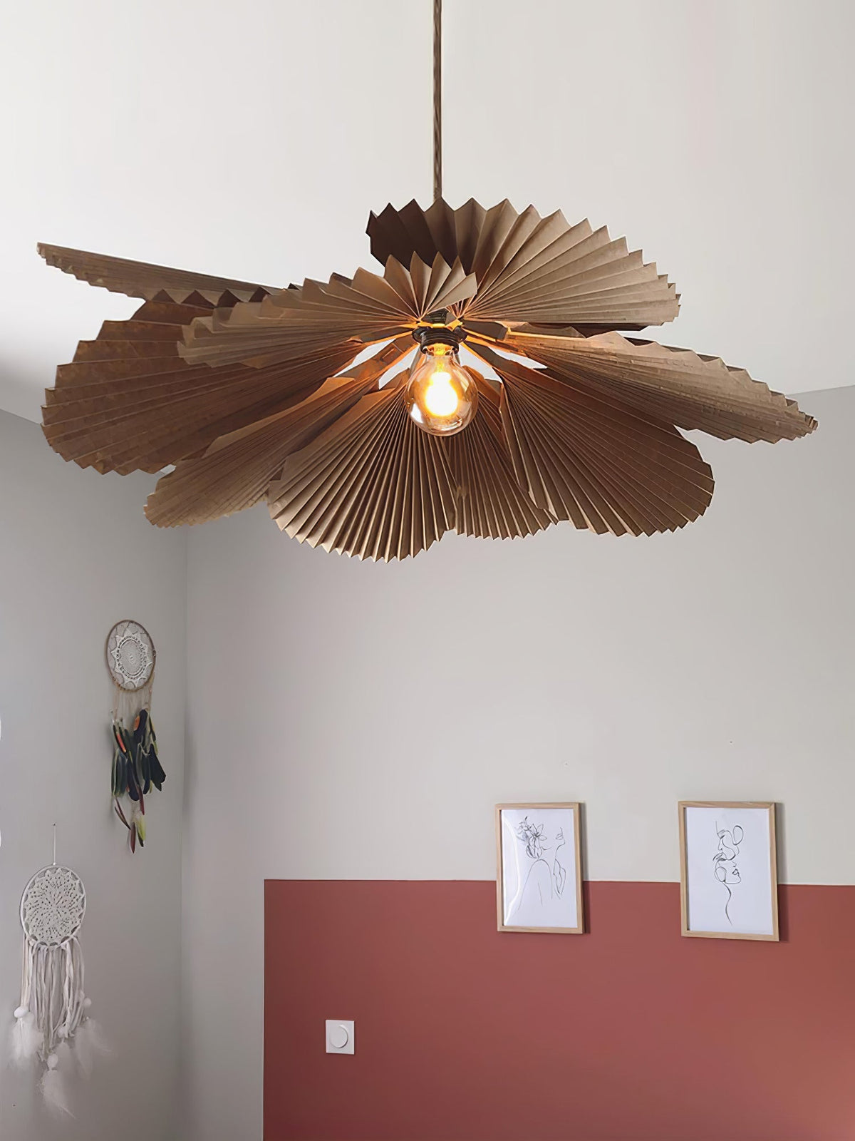 Olvenora Paper Pendant Light-Moonnatur