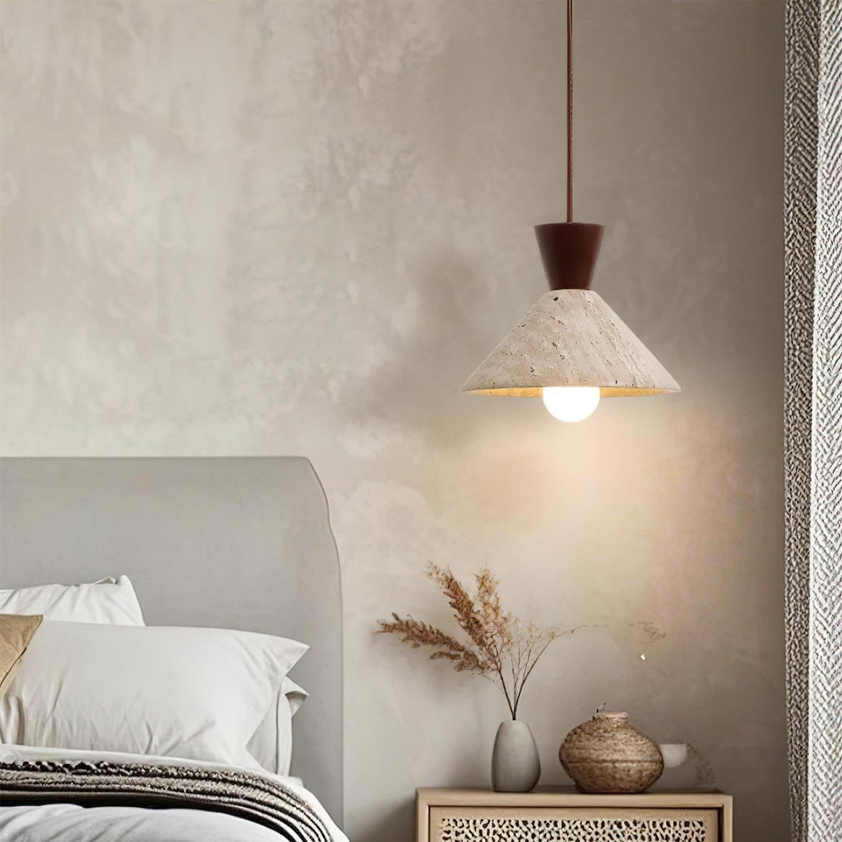 Wilvenlark Travertine Pendant Light-Moonnatur