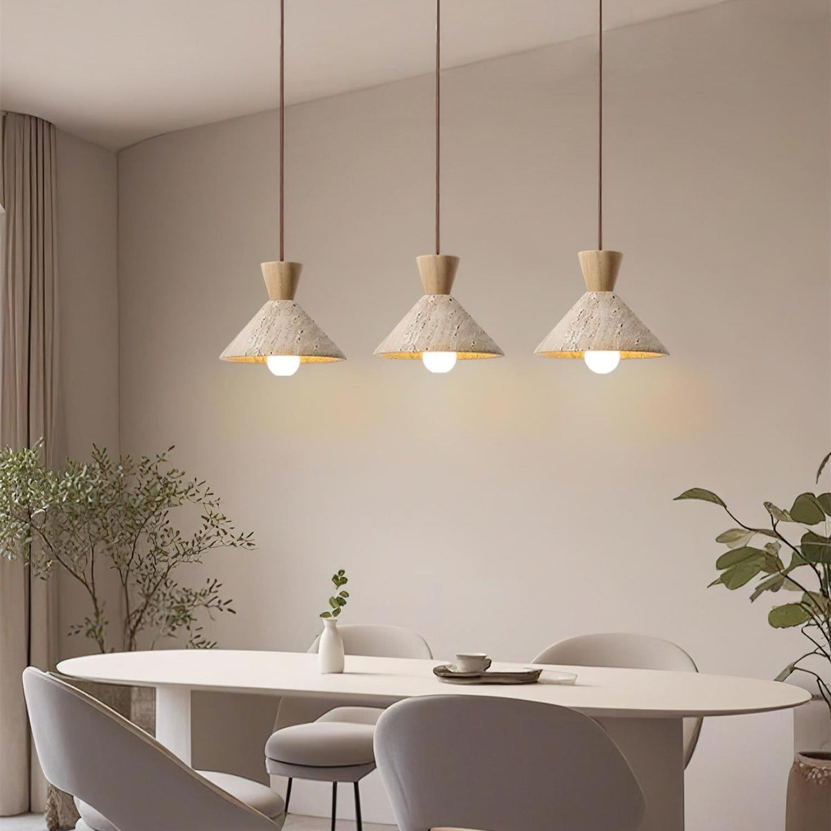Wilvenlark Travertine Pendant Light-Moonnatur