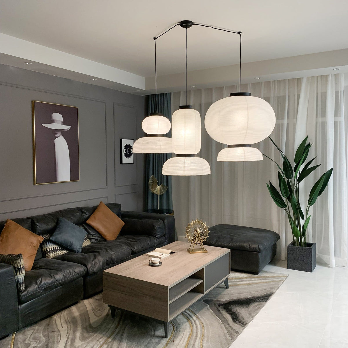 Kestelle Paper Pendant Light-Moonnatur
