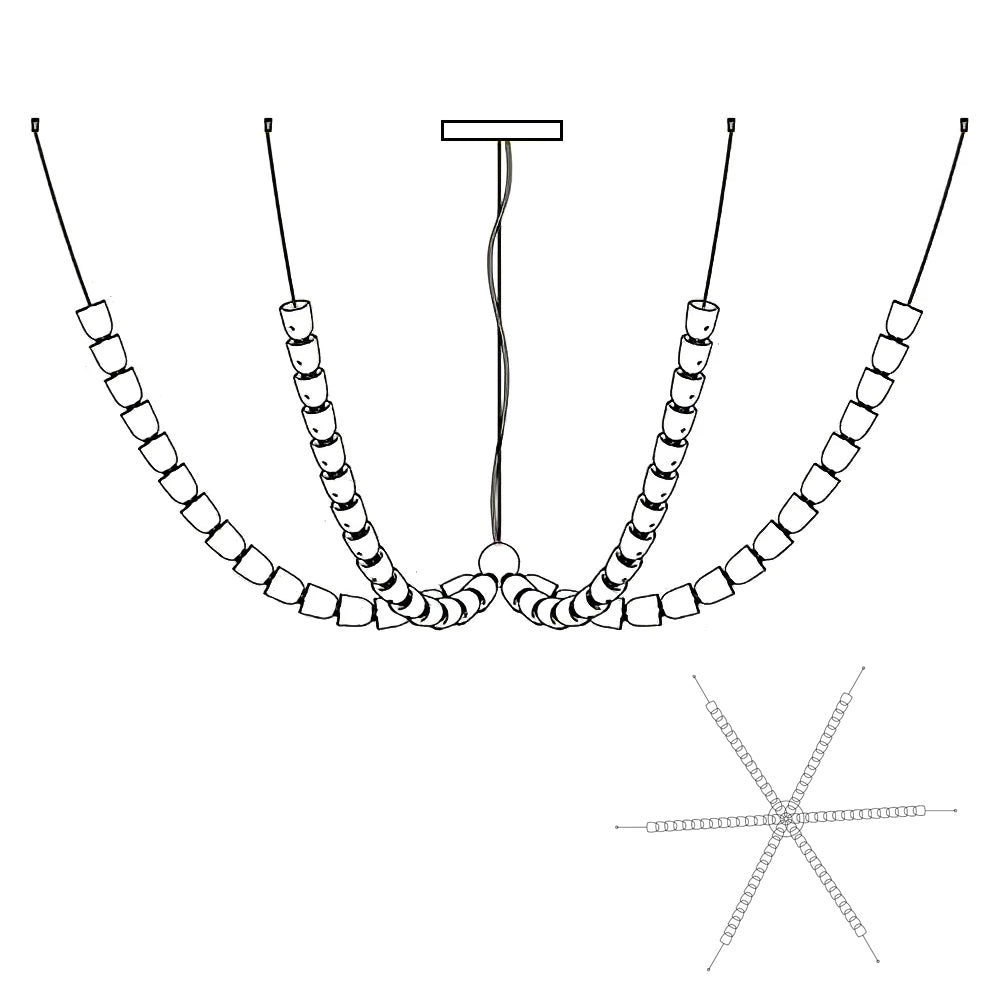 Hadrenis Acrylic Chandelier-Moonnatur
