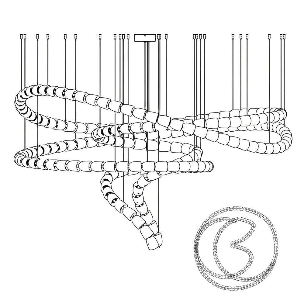 Hadrenis Acrylic Chandelier-Moonnatur