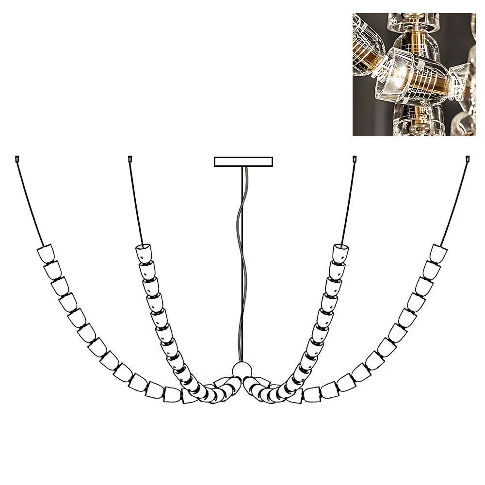 Yarrelmoss Acrylic Chandelier-Moonnatur