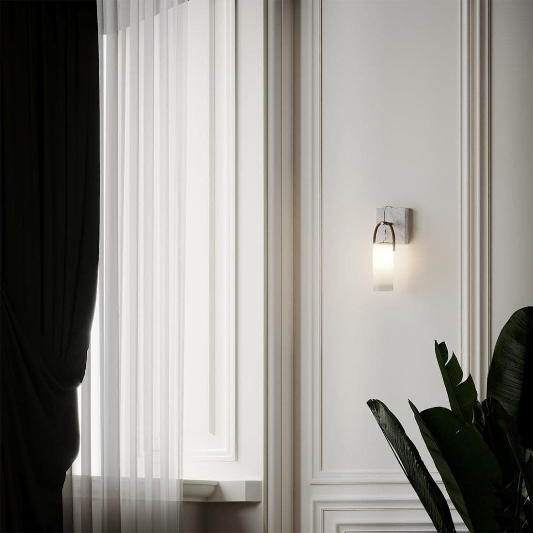 Berelwren Alabaster Wall Light-Moonnatur