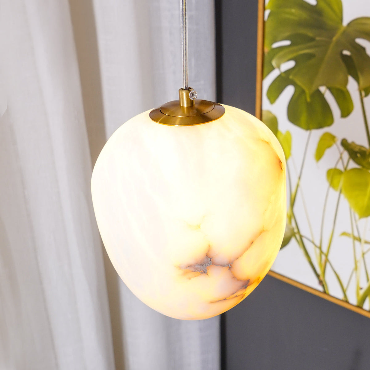 Beldenlark Alabaster Pendant Light-Moonnatur