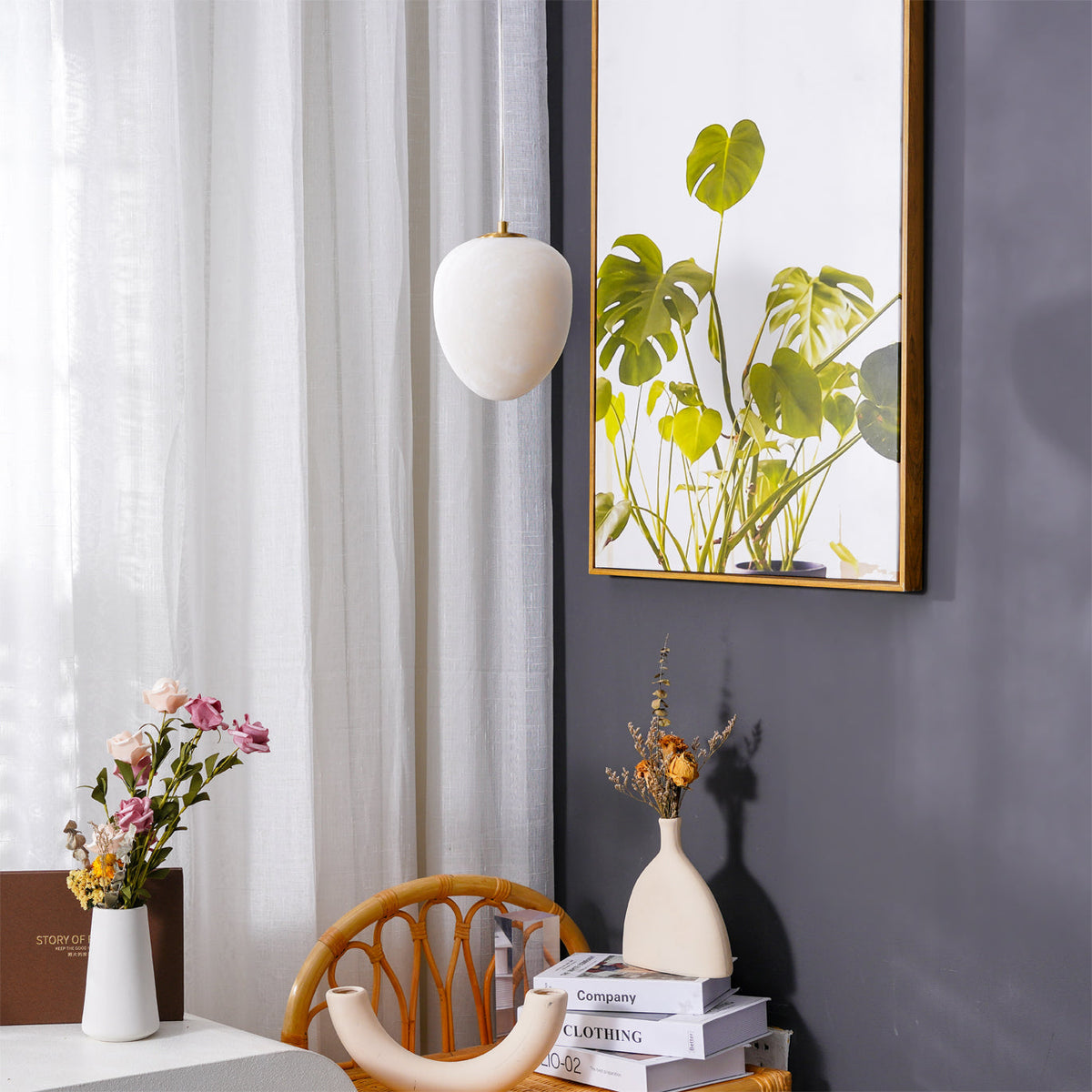 Beldenlark Alabaster Pendant Light-Moonnatur