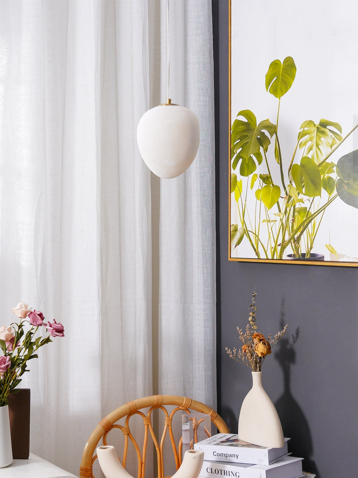 Beldenlark Alabaster Pendant Light-Moonnatur