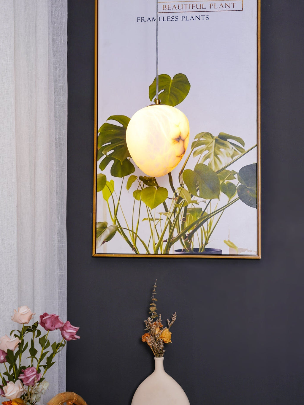 Beldenlark Alabaster Pendant Light-Moonnatur