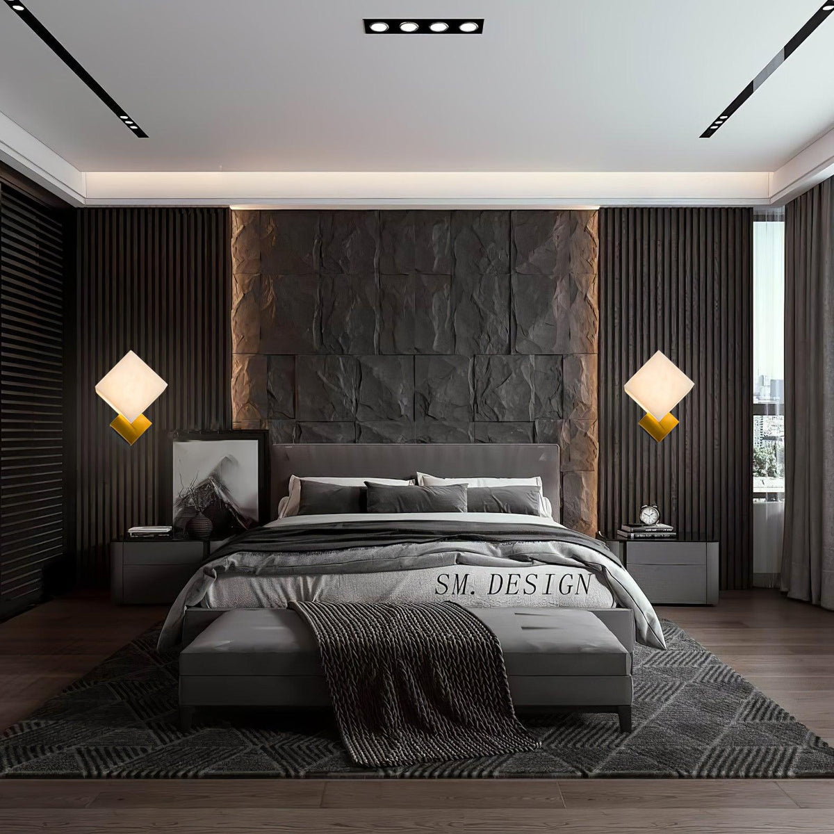 Elsenonna Alabaster Wall Light-Moonnatur