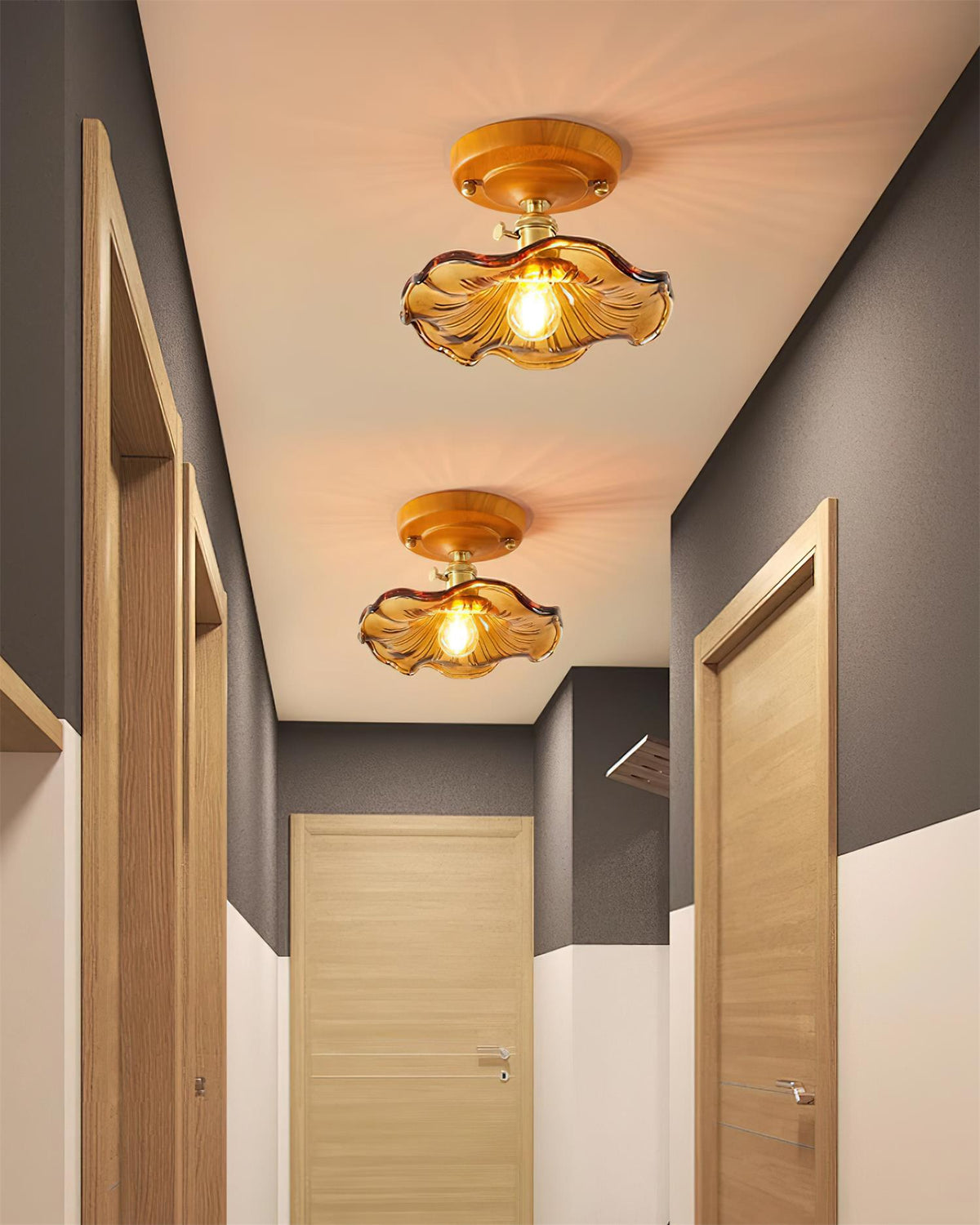 Meldenena Glass Ceiling Light-Moonnatur