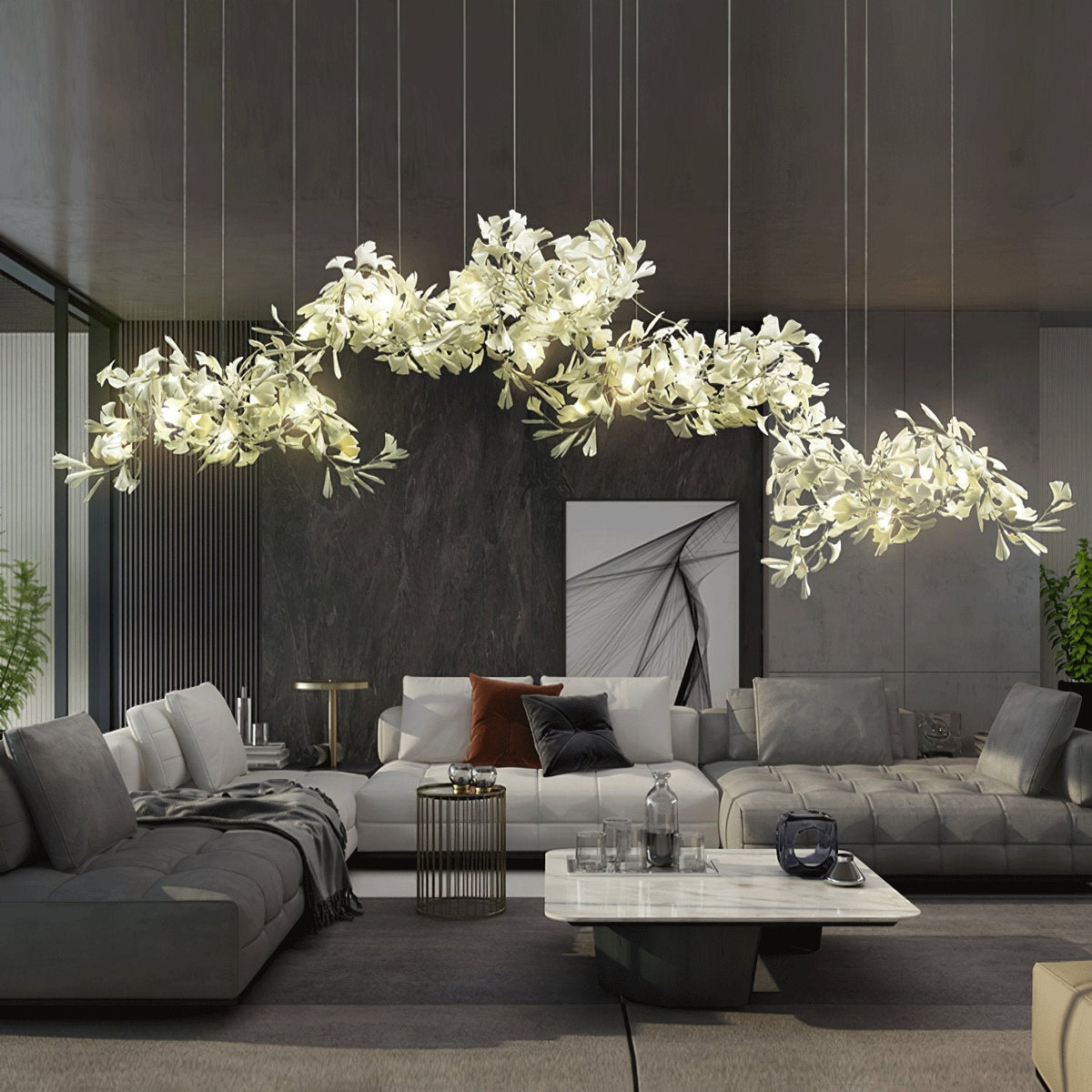 Gresalia Ceramic Chandelier-Moonnatur