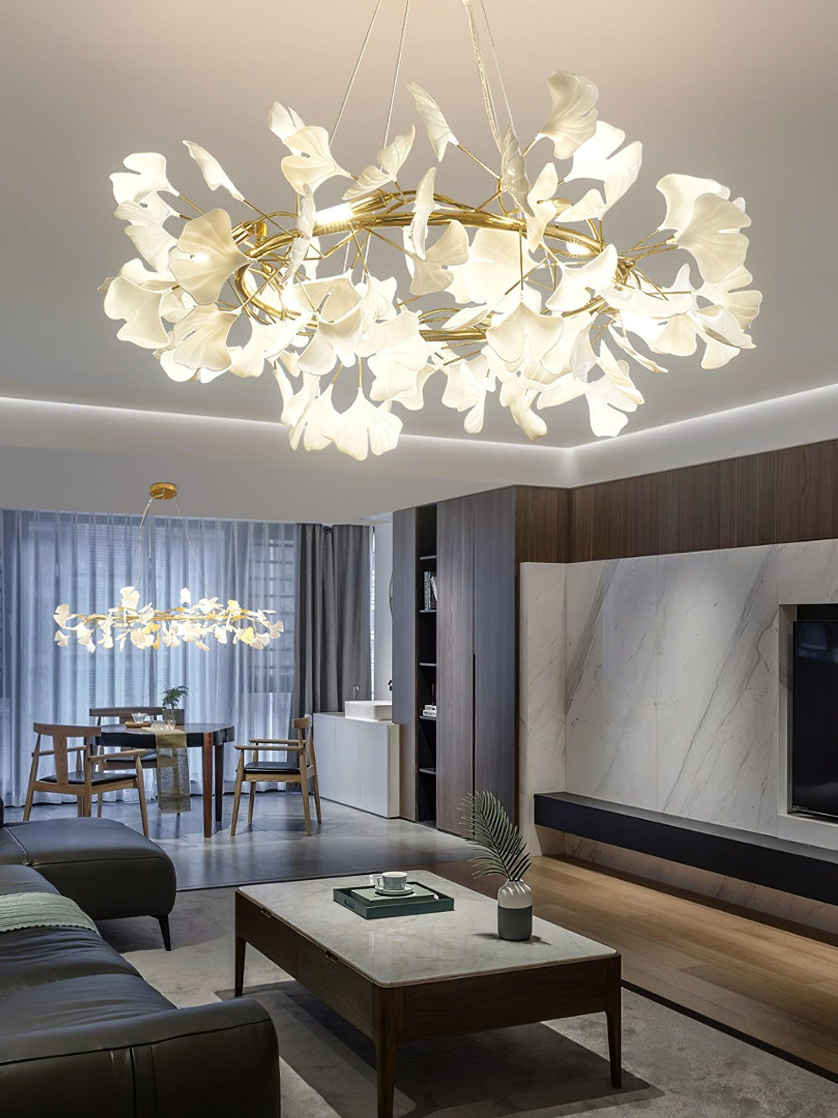 Faldenaelle Ceramic Chandelier-Moonnatur