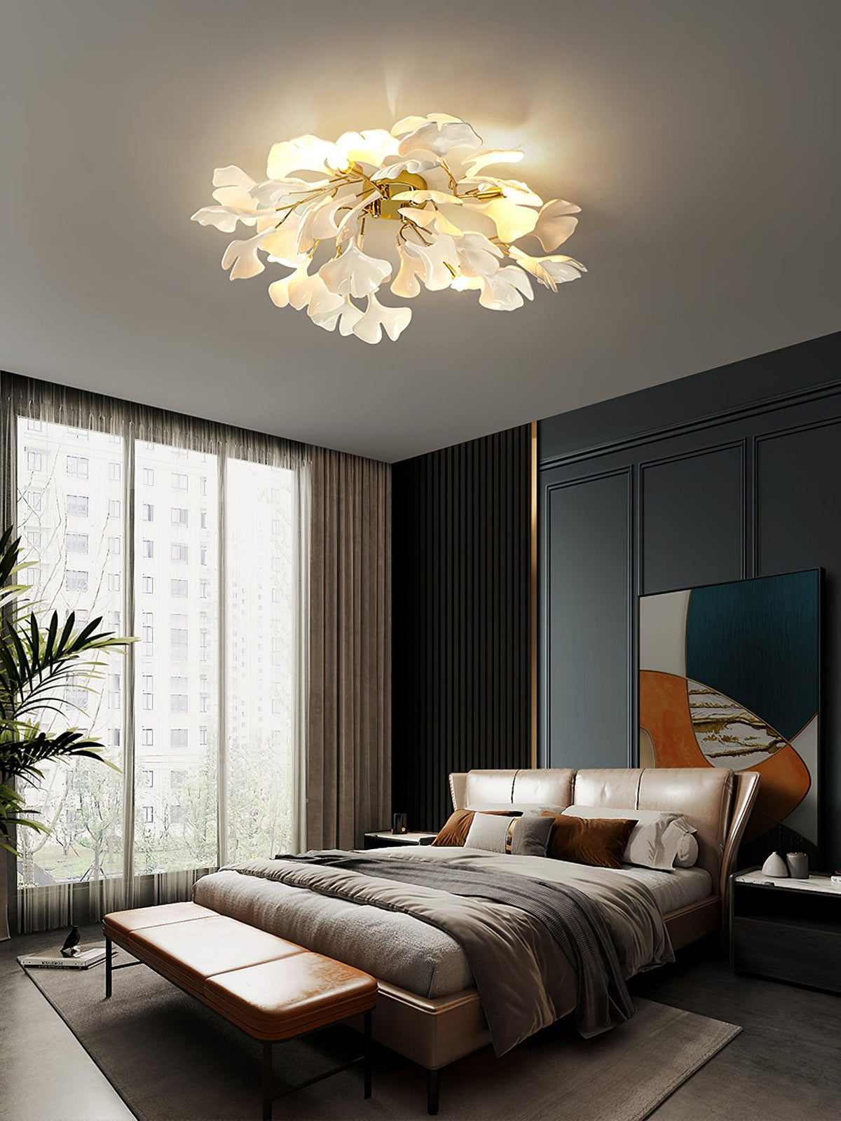 Kesterley Ceramic Ceiling Light-Moonnatur