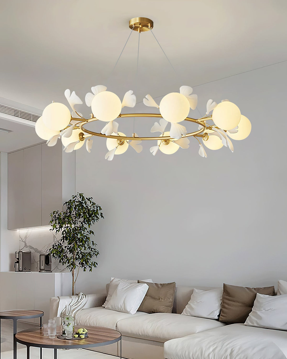 Berelenna Glass Chandelier-Moonnatur