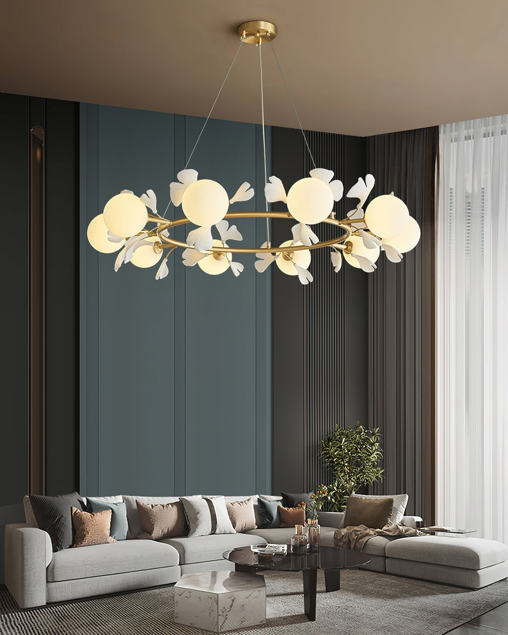 Berelenna Glass Chandelier-Moonnatur