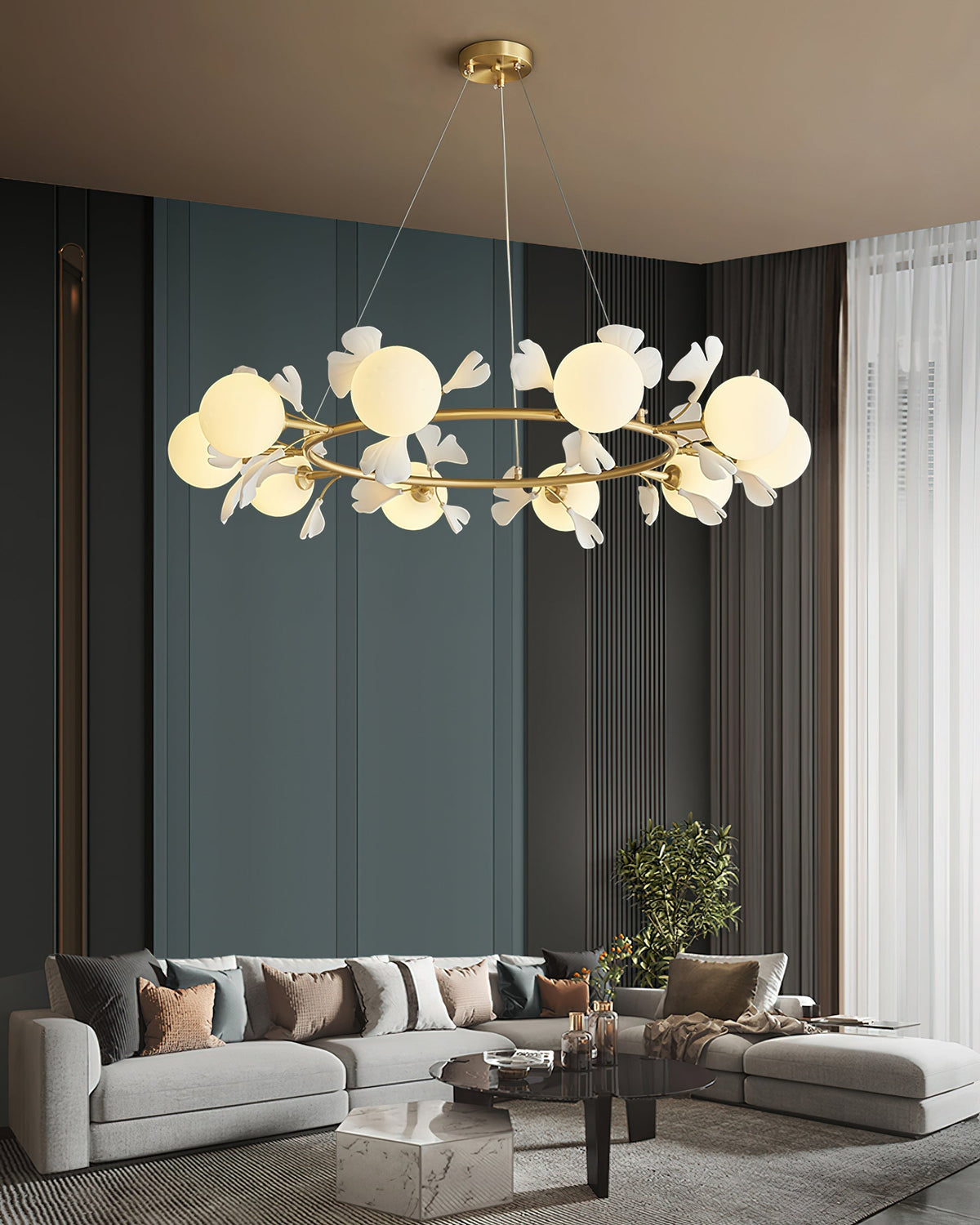 Berelenna Glass Chandelier-Moonnatur