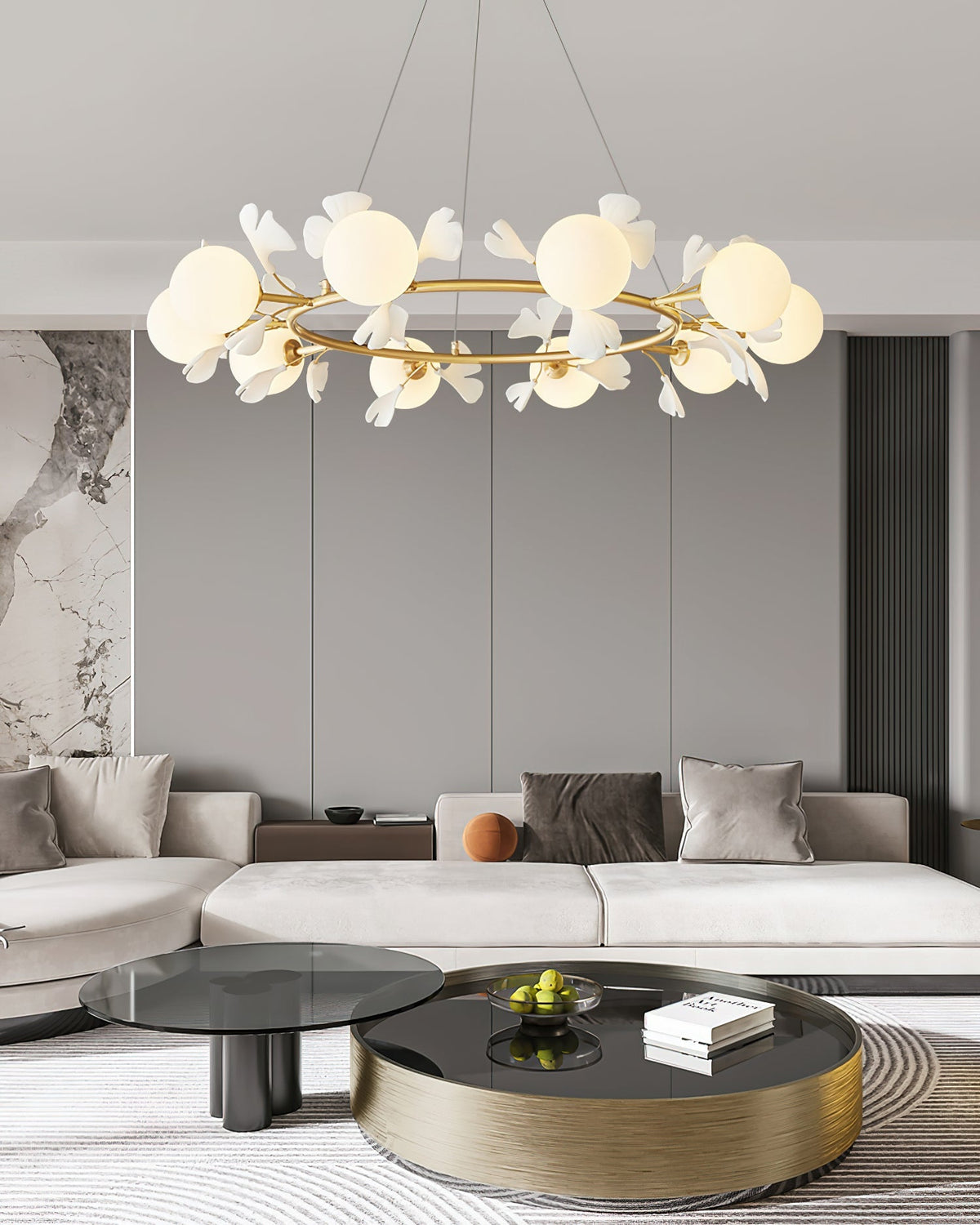 Berelenna Glass Chandelier-Moonnatur