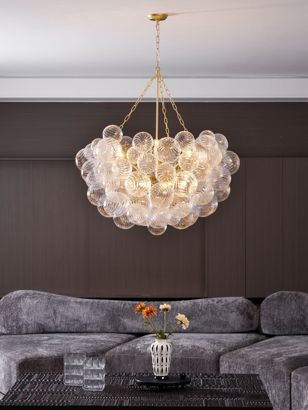 Raselle Glass Chandelier-Moonnatur