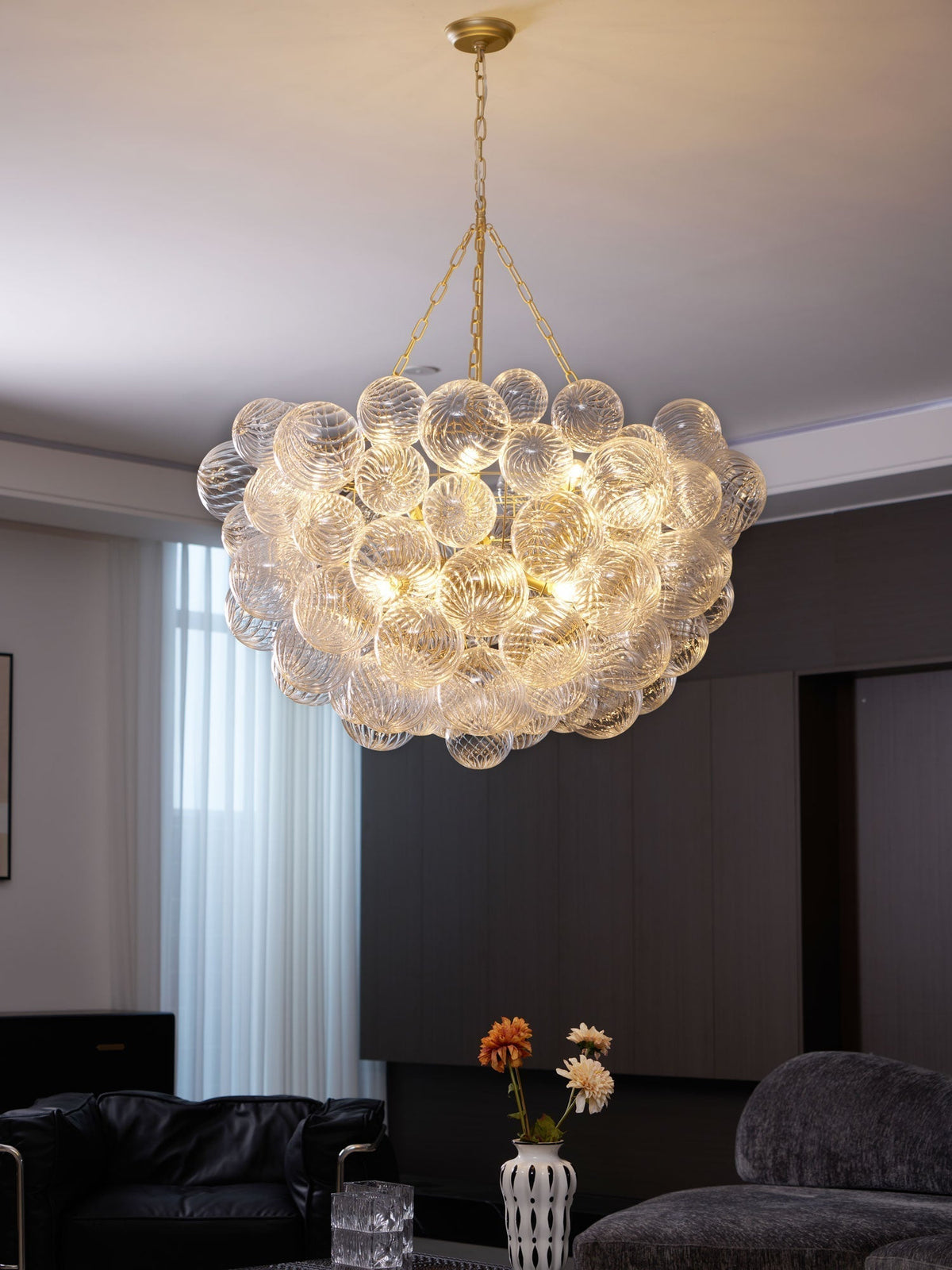 Raselle Glass Chandelier-Moonnatur