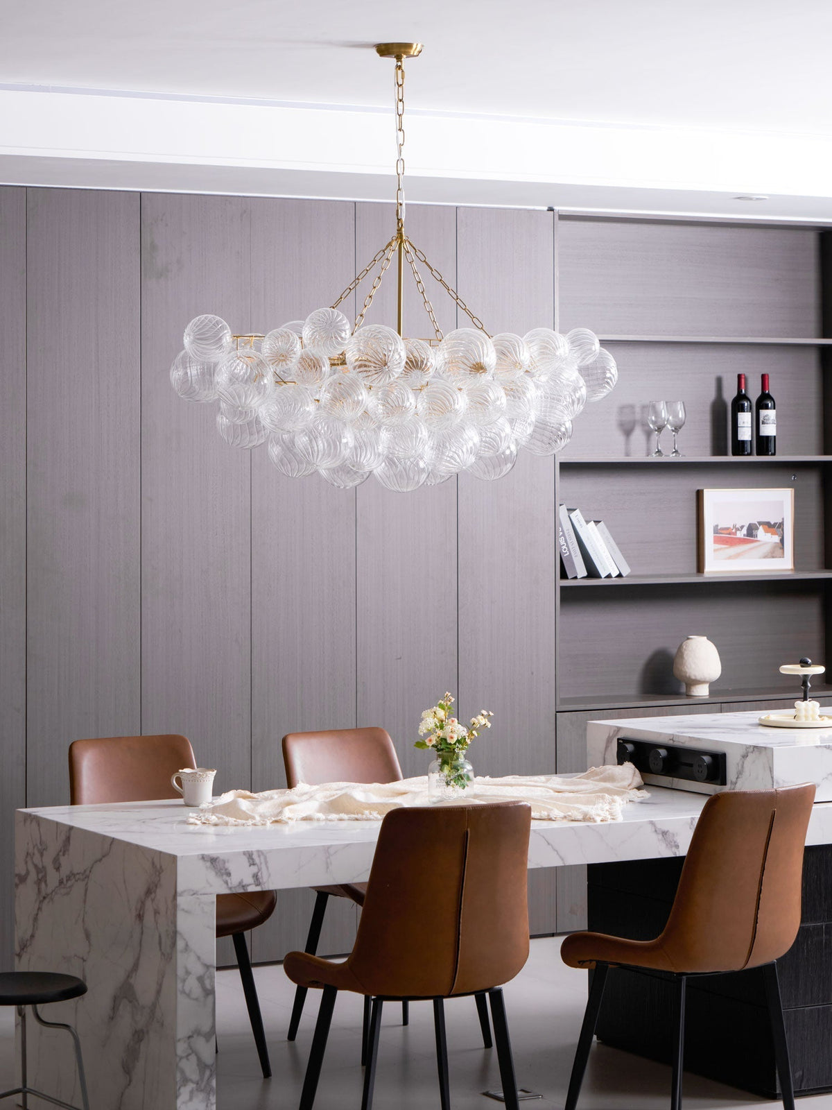 Raselle Glass Chandelier-Moonnatur