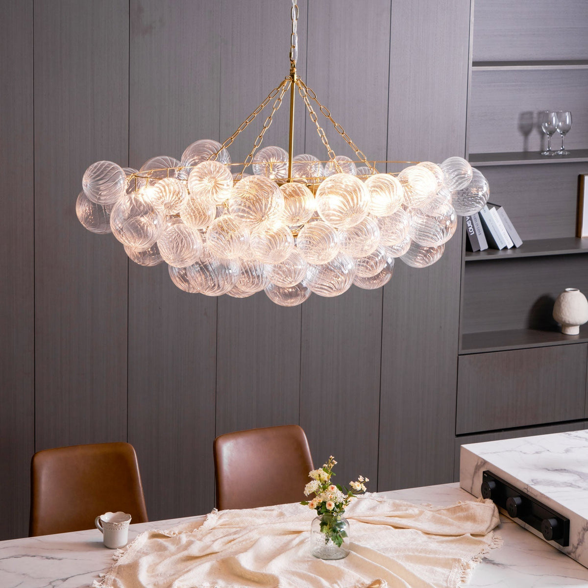 Raselle Glass Chandelier-Moonnatur