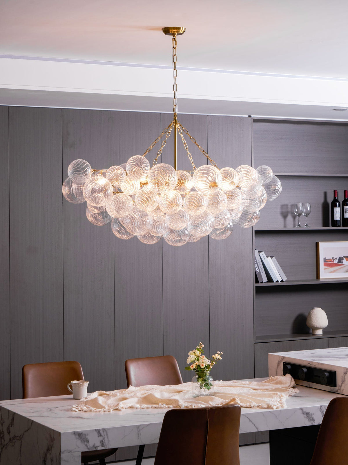 Raselle Glass Chandelier-Moonnatur