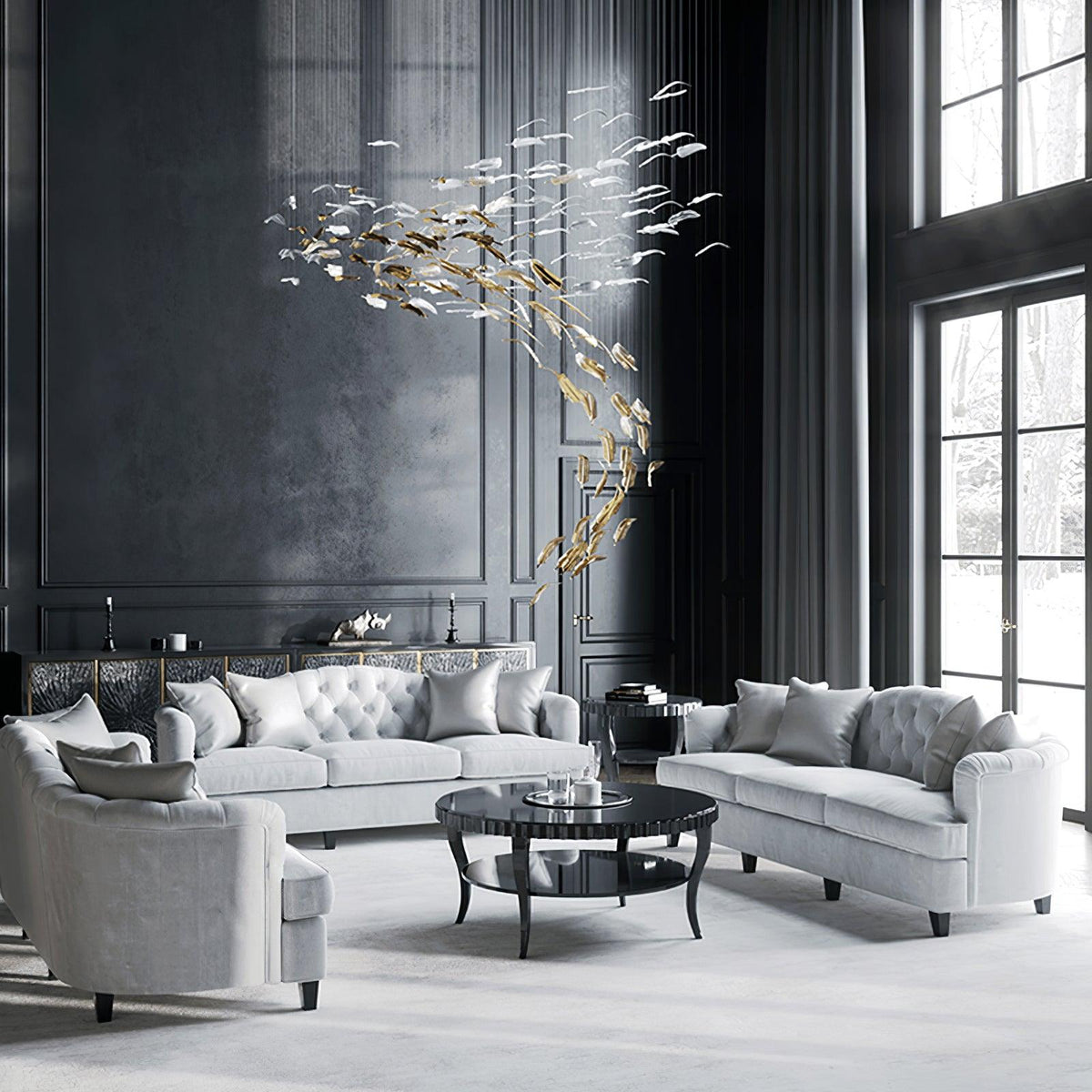 Vardenelle Glass Chandelier-Moonnatur