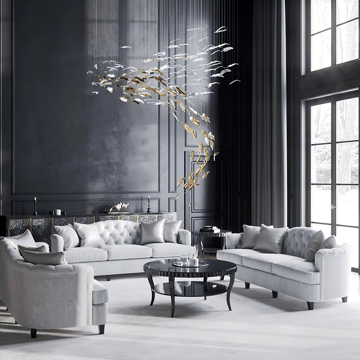 Vardenelle Glass Chandelier-Moonnatur