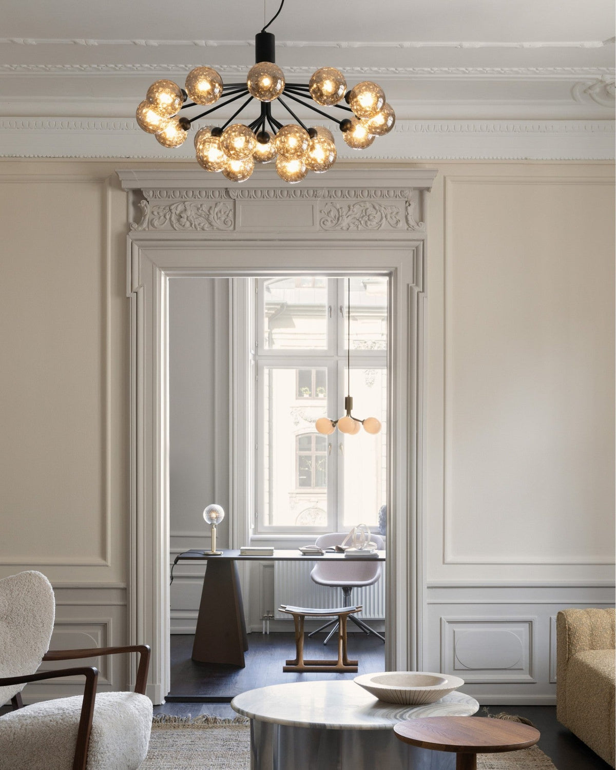 Ivorette Glass Chandelier-Moonnatur