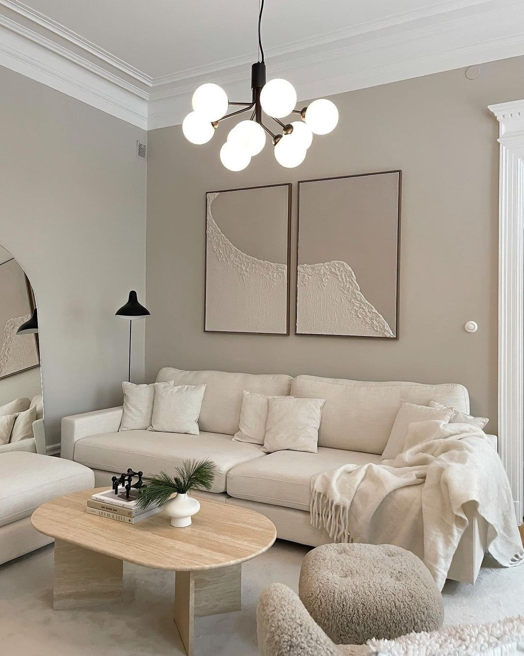 Ivorette Glass Chandelier-Moonnatur