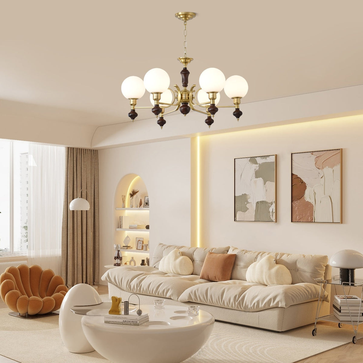 Norrenwyn Glass Chandelier-Moonnatur