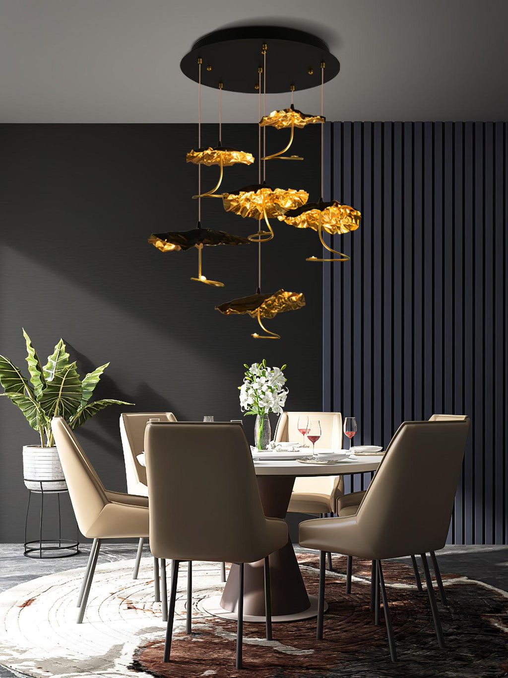 Lorrenia Brass Chandelier-Moonnatur