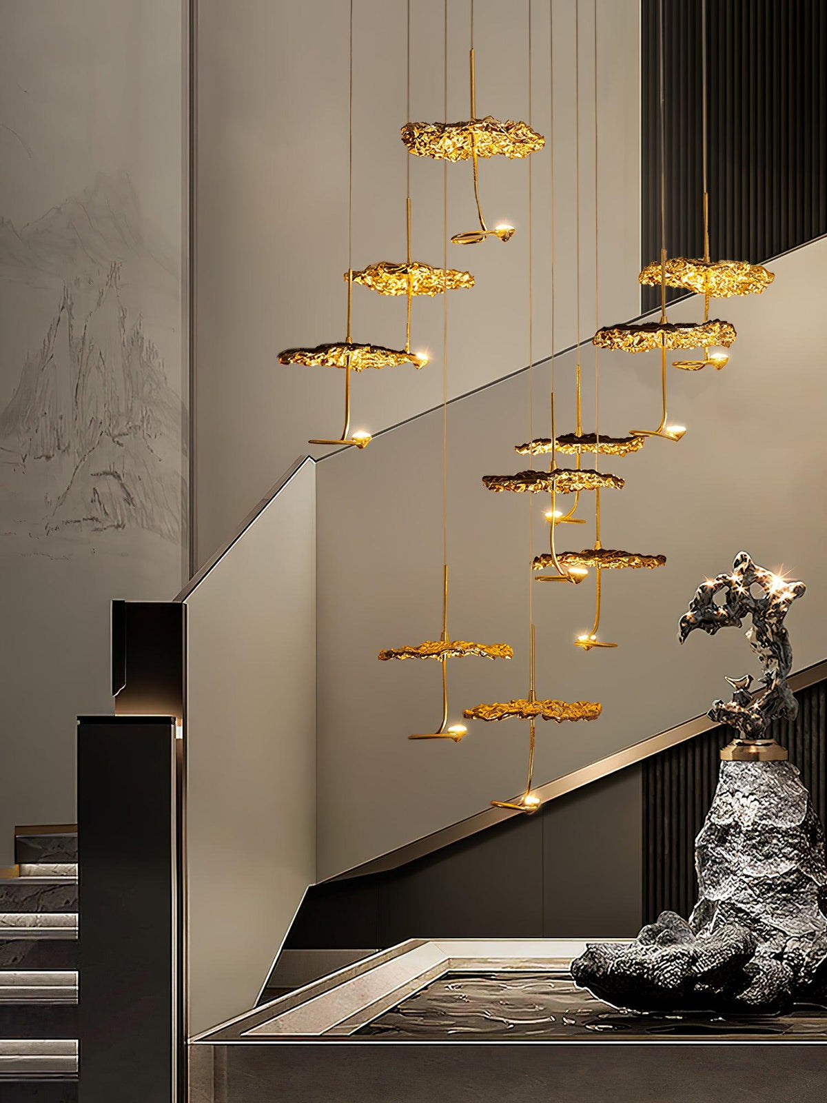Lorrenia Brass Chandelier-Moonnatur