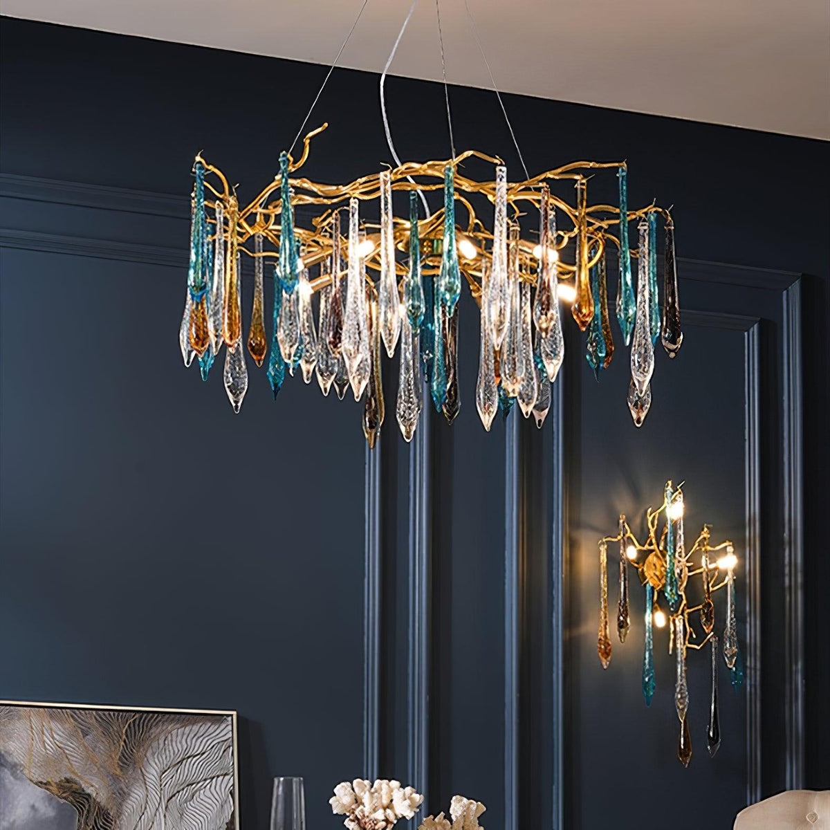 Ilvenera Glass Chandelier-Moonnatur
