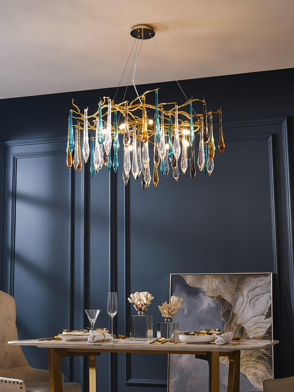 Ilvenera Glass Chandelier-Moonnatur