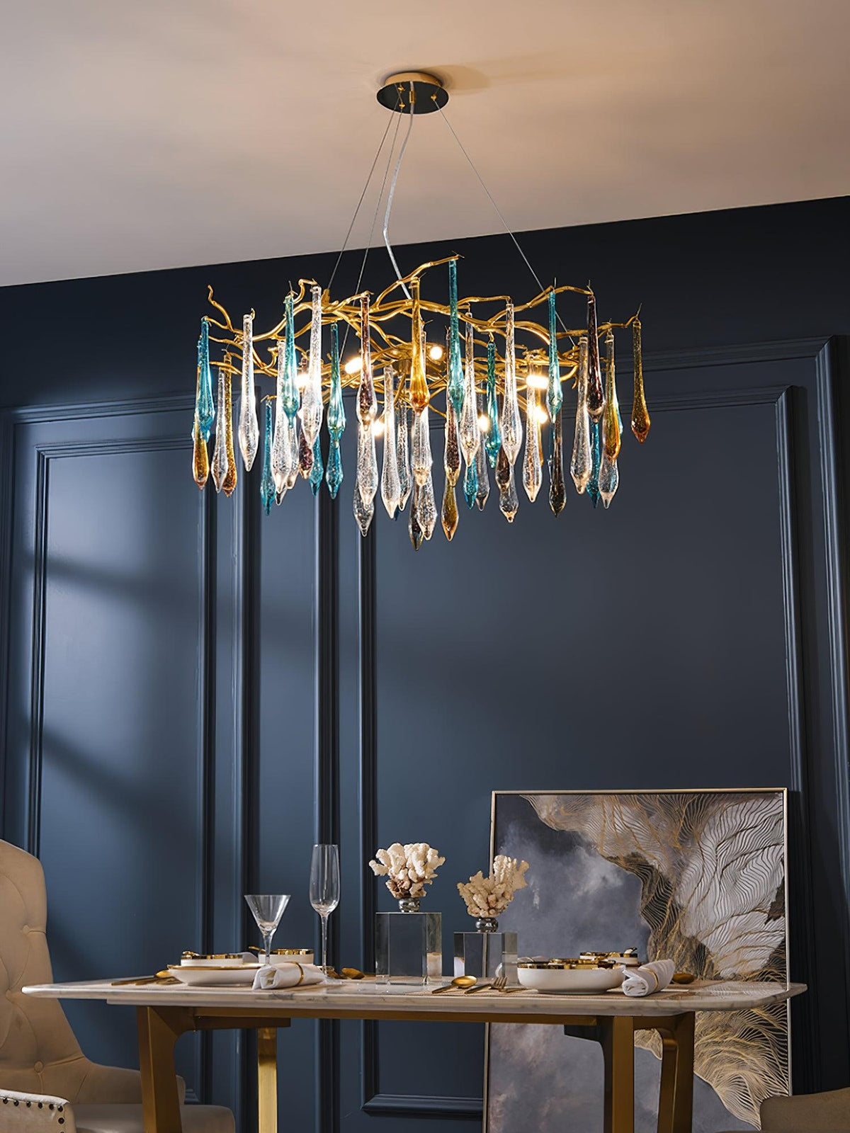 Ilvenera Glass Chandelier-Moonnatur