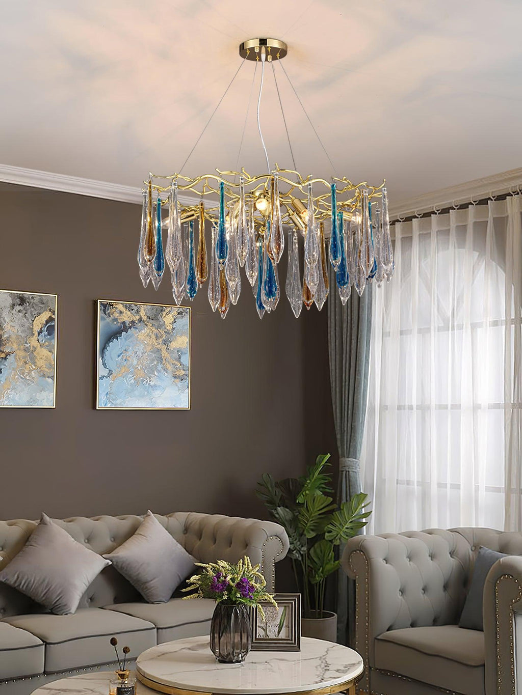 Ilvenera Glass Chandelier-Moonnatur