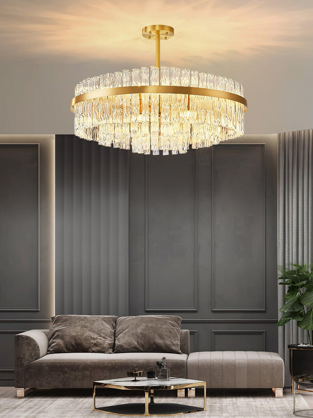 Quenena Glass Chandelier-Moonnatur