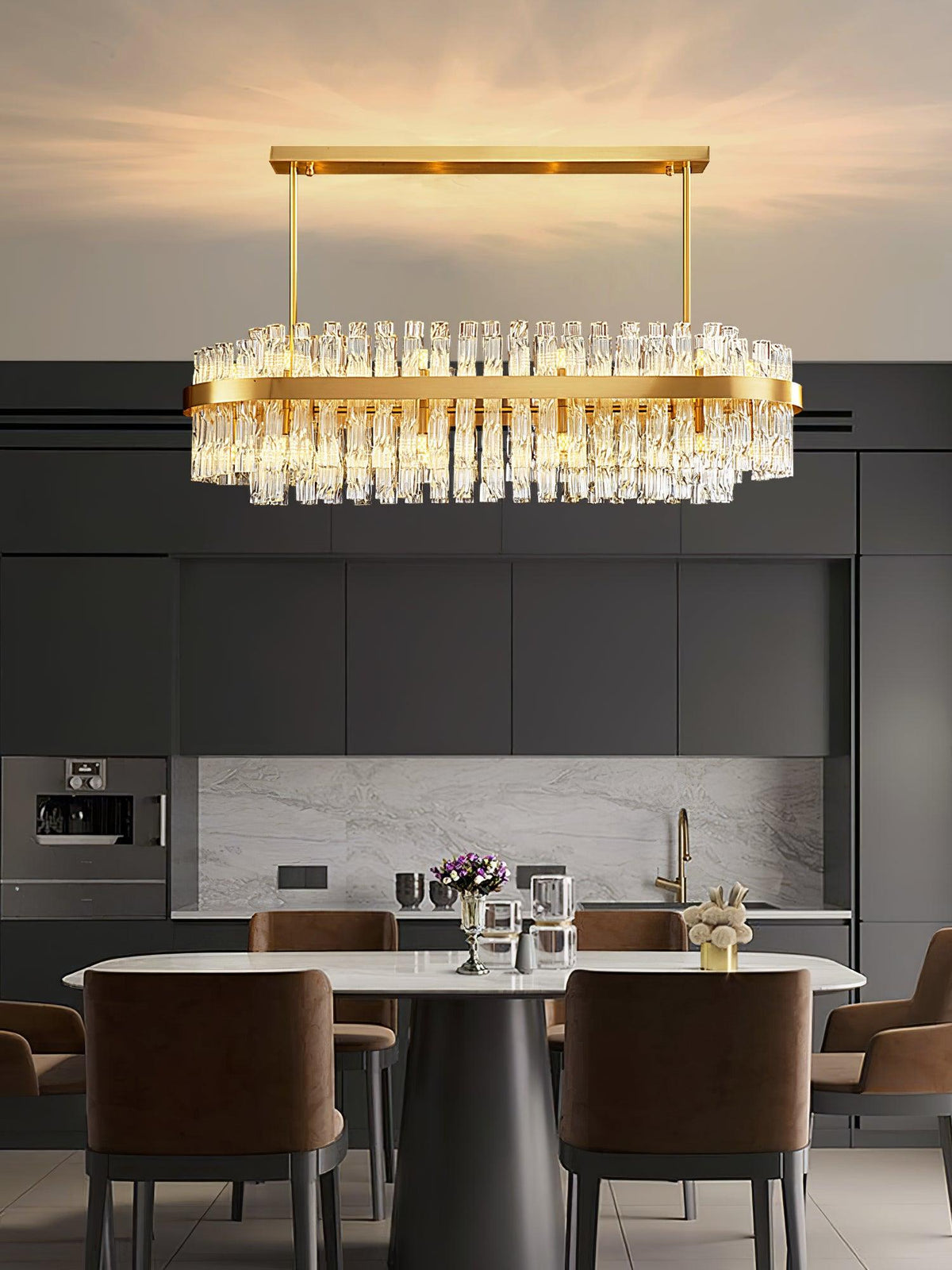 Quenena Glass Chandelier-Moonnatur