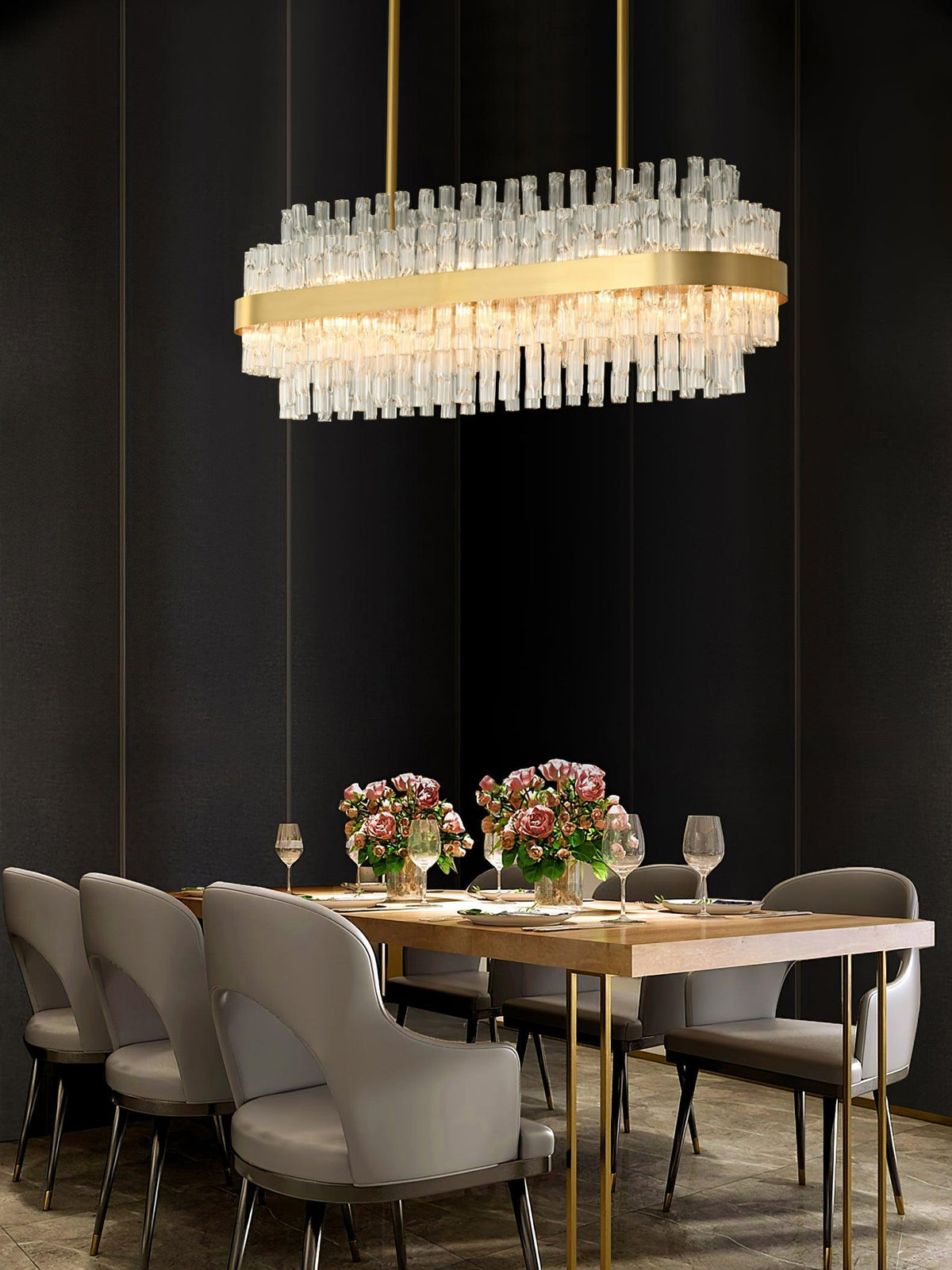 Quenena Glass Chandelier-Moonnatur