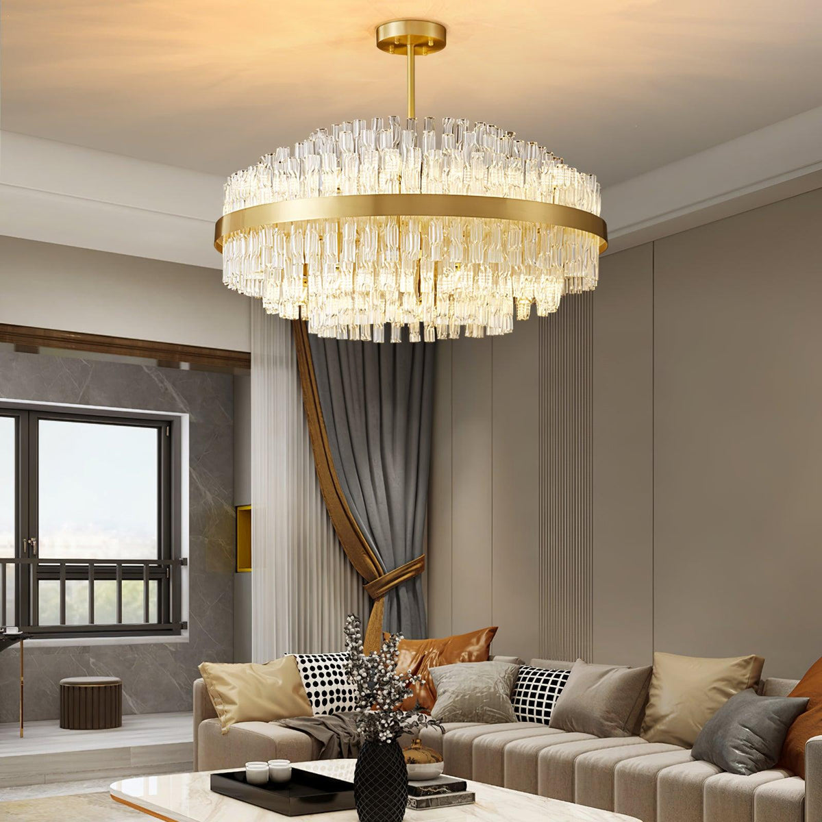 Quenena Glass Chandelier-Moonnatur