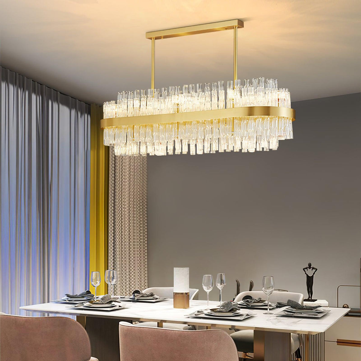 Quenena Glass Chandelier-Moonnatur
