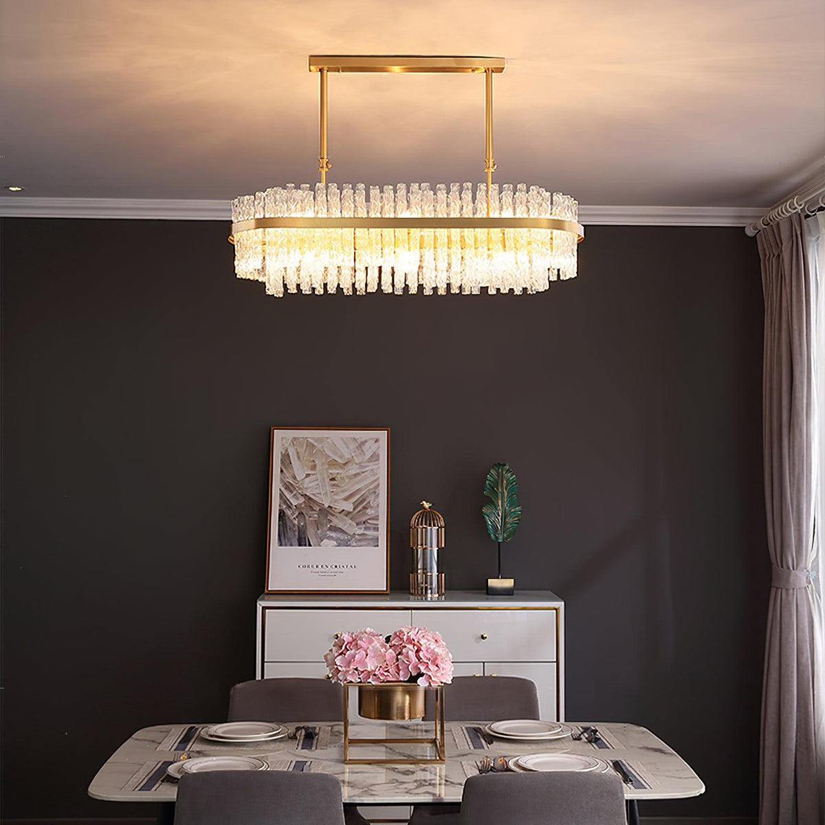 Quenena Glass Chandelier-Moonnatur
