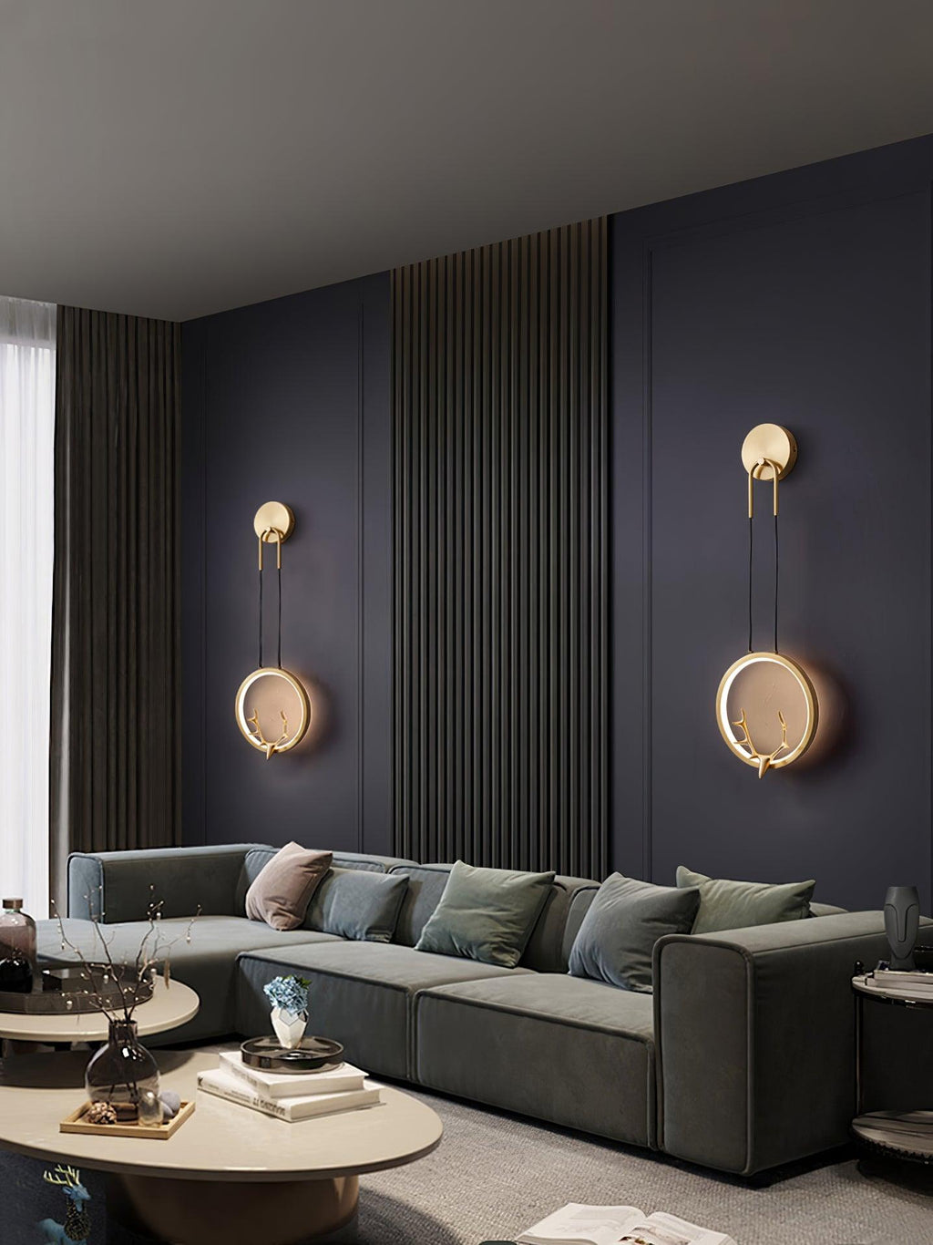 Delavelle Brass Wall Light-Moonnatur