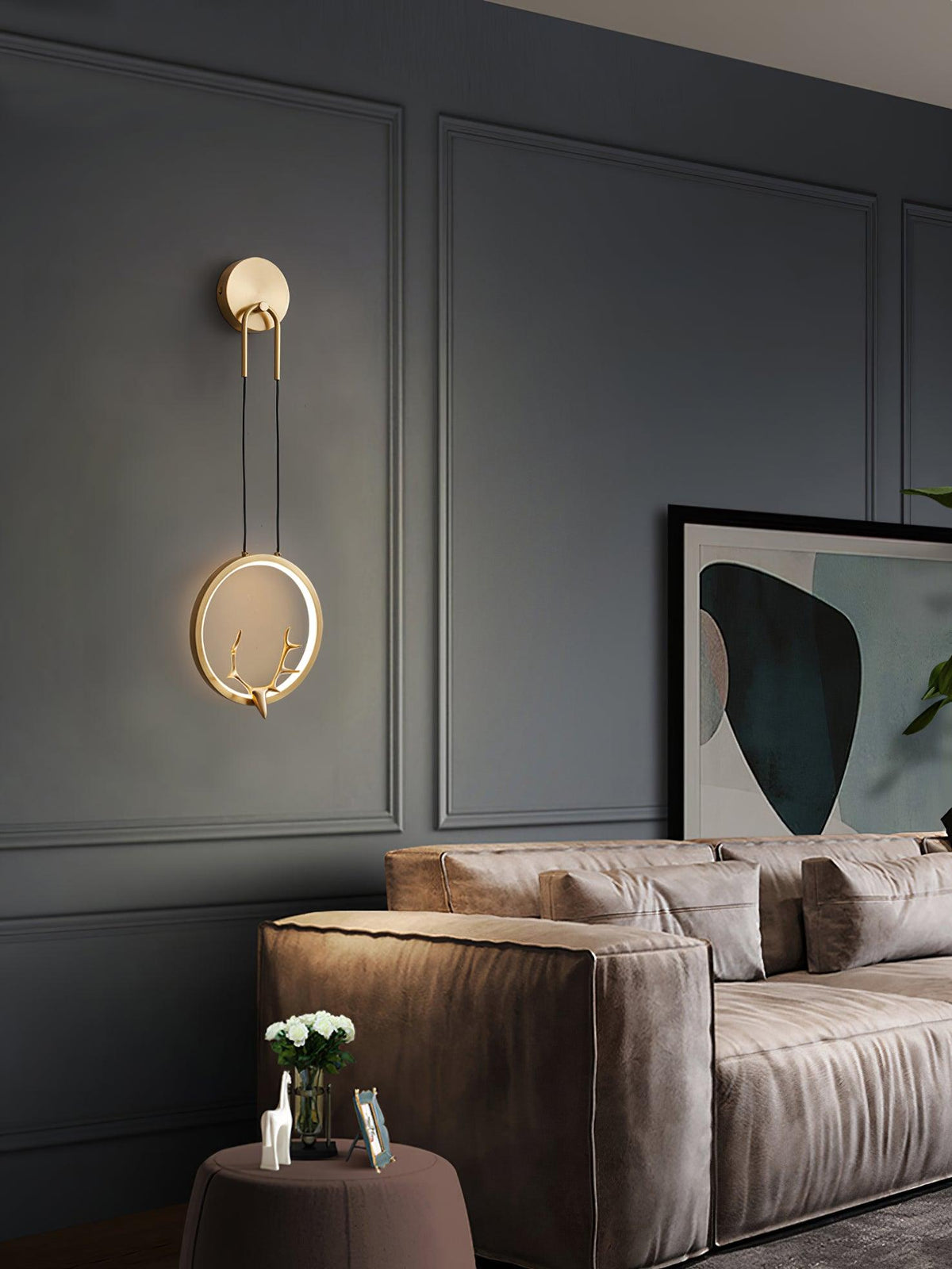 Delavelle Brass Wall Light-Moonnatur