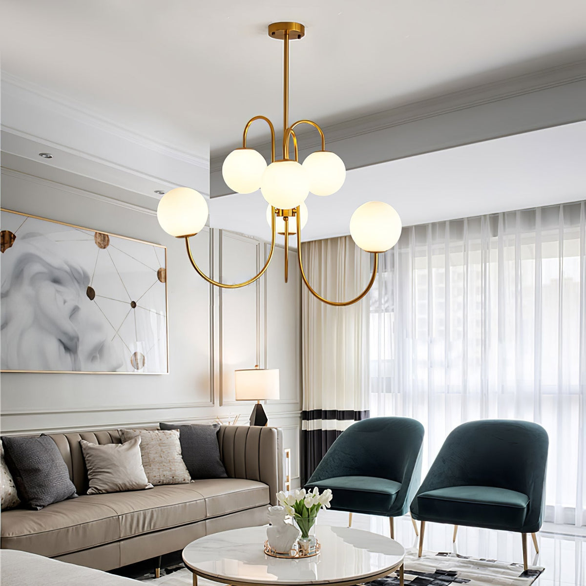 Aldenera Glass Chandelier-Moonnatur
