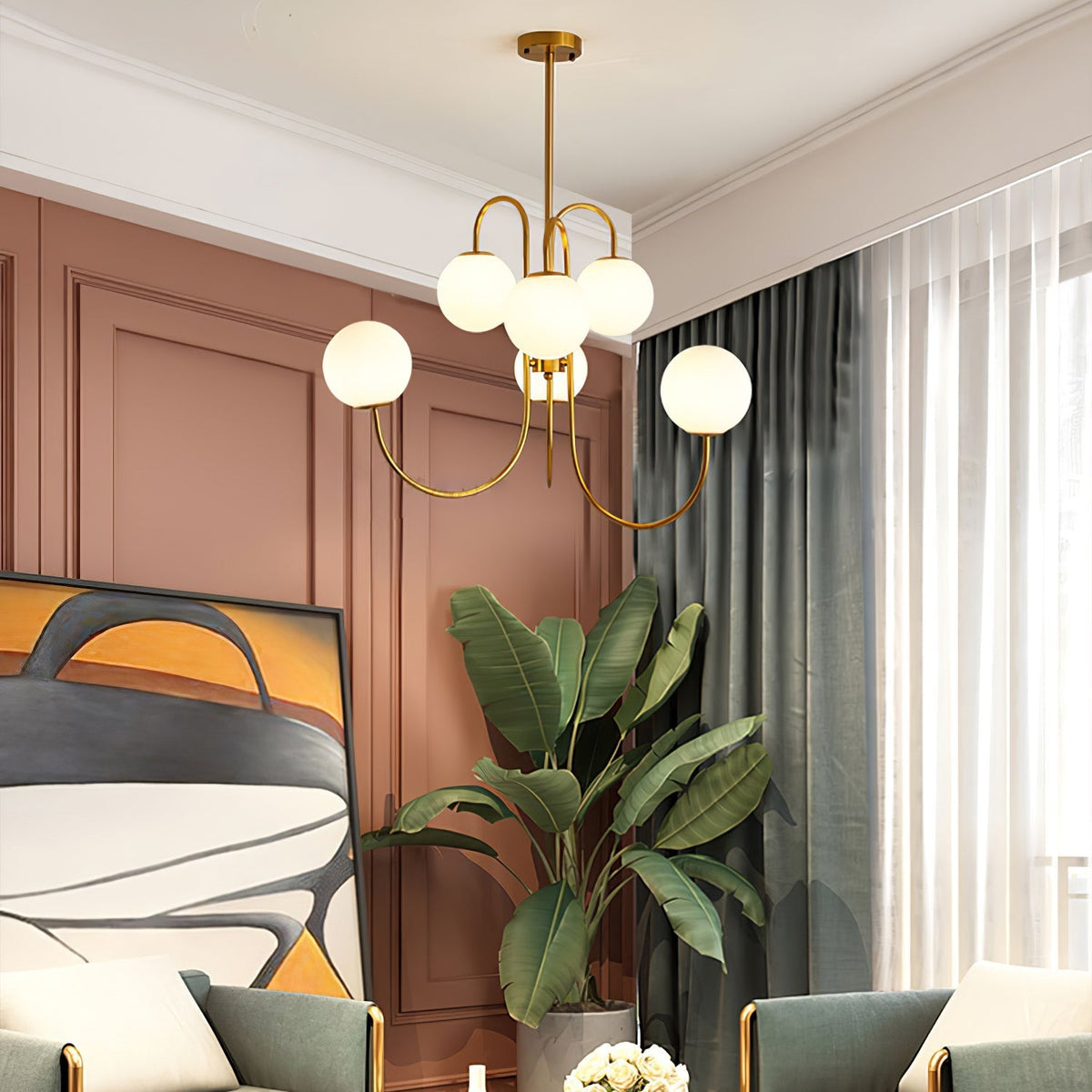 Aldenera Glass Chandelier-Moonnatur